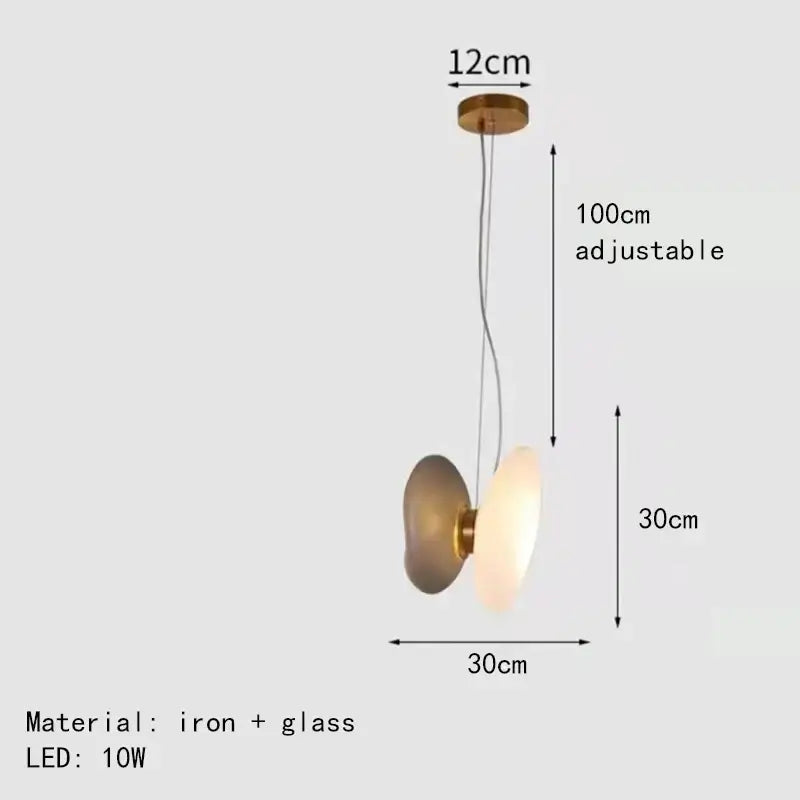 Gold Gray Glass Pendant Light