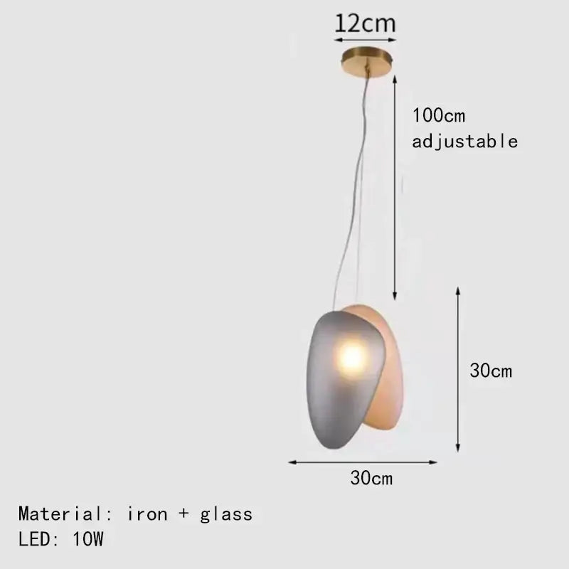 Gold Gray Glass Pendant Light