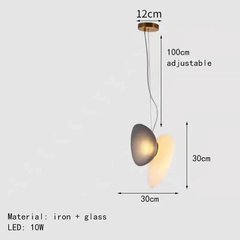 Gold Gray Glass Pendant Light