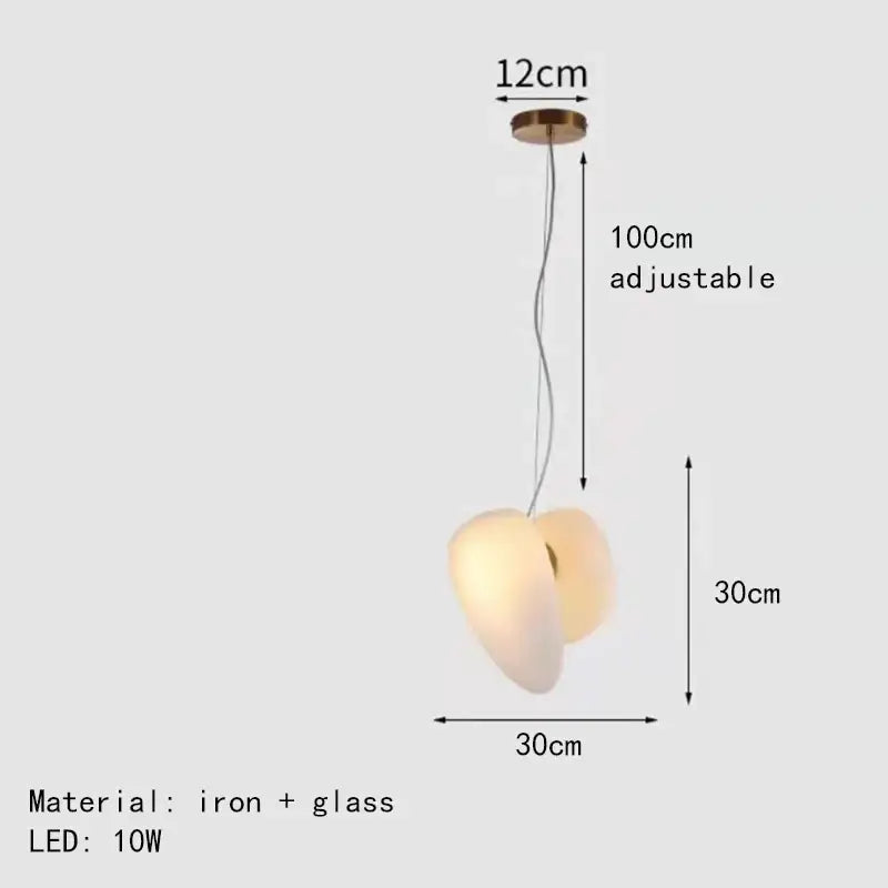 Gold Gray Glass Pendant Light