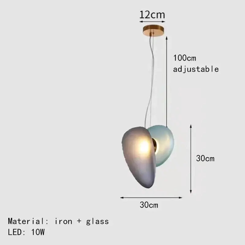 Gold Gray Glass Pendant Light