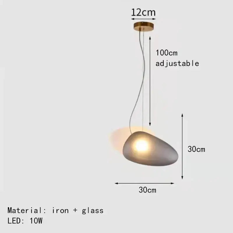 Gold Gray Glass Pendant Light