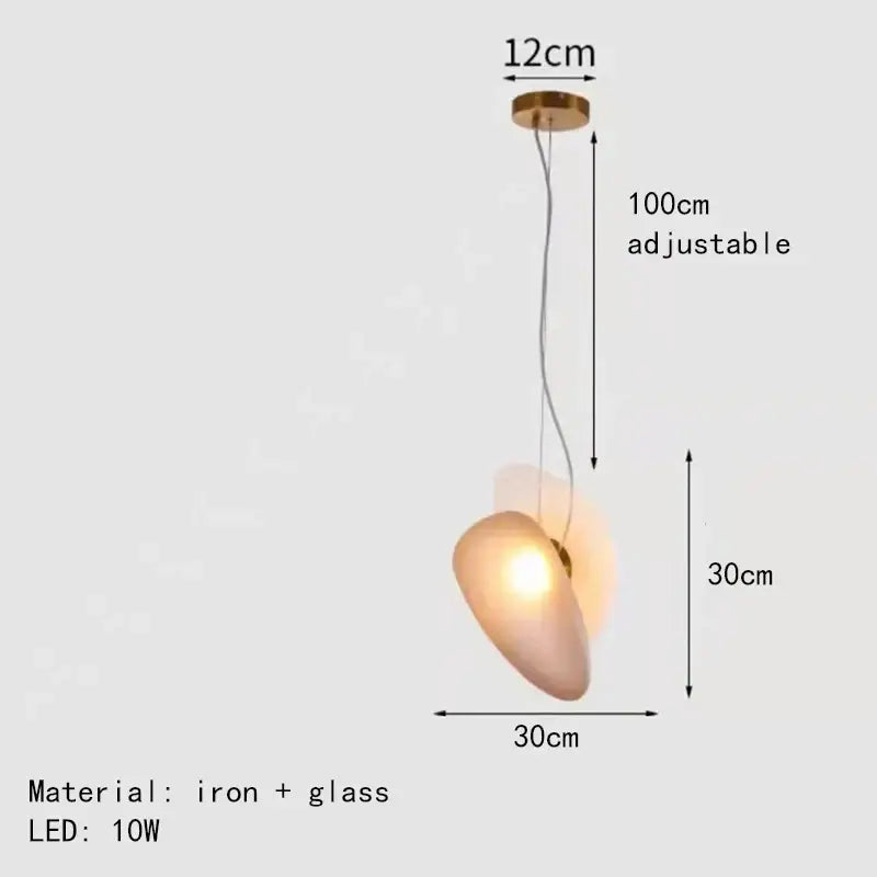 Gold Gray Glass Pendant Light