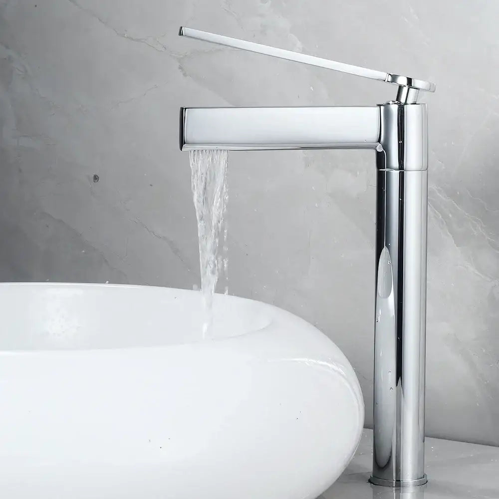 Brushed Gold Basin Faucet with Gray Chrome Option