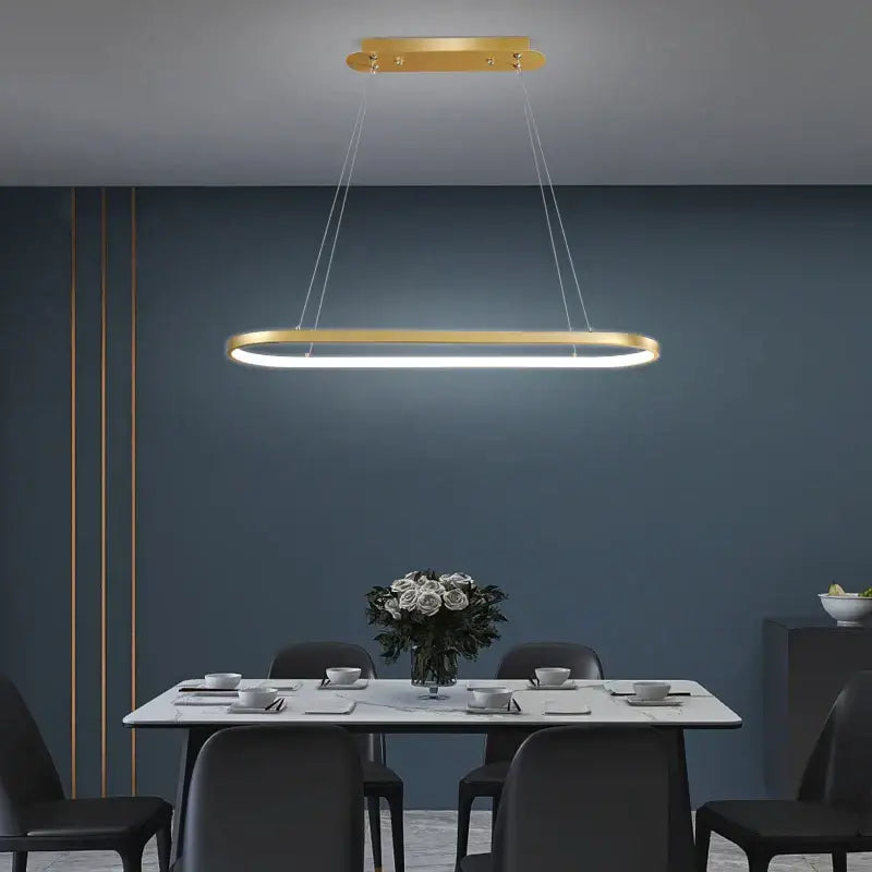 Gold Iron Dining Chandelier