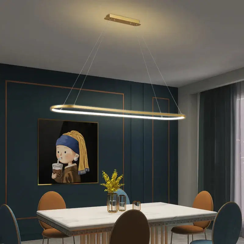 Gold Iron Dining Chandelier