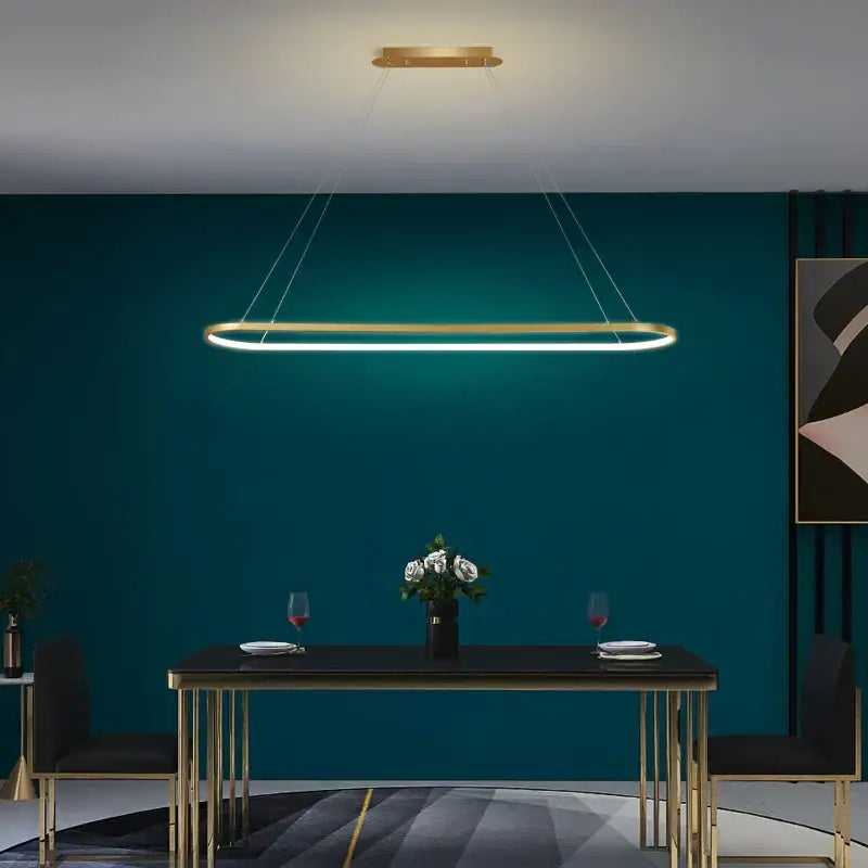 Gold Iron Dining Chandelier