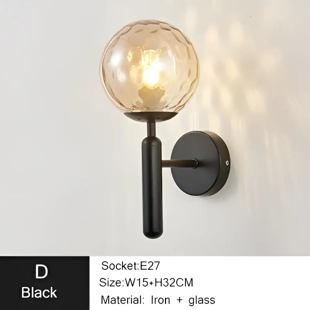 Gold Textured Glass Sconce for Bedrooms and Living Areas