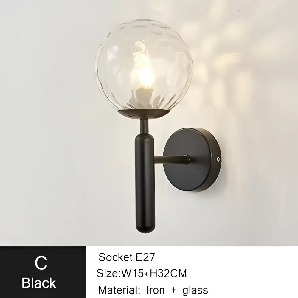 Gold Textured Glass Sconce for Bedrooms and Living Areas