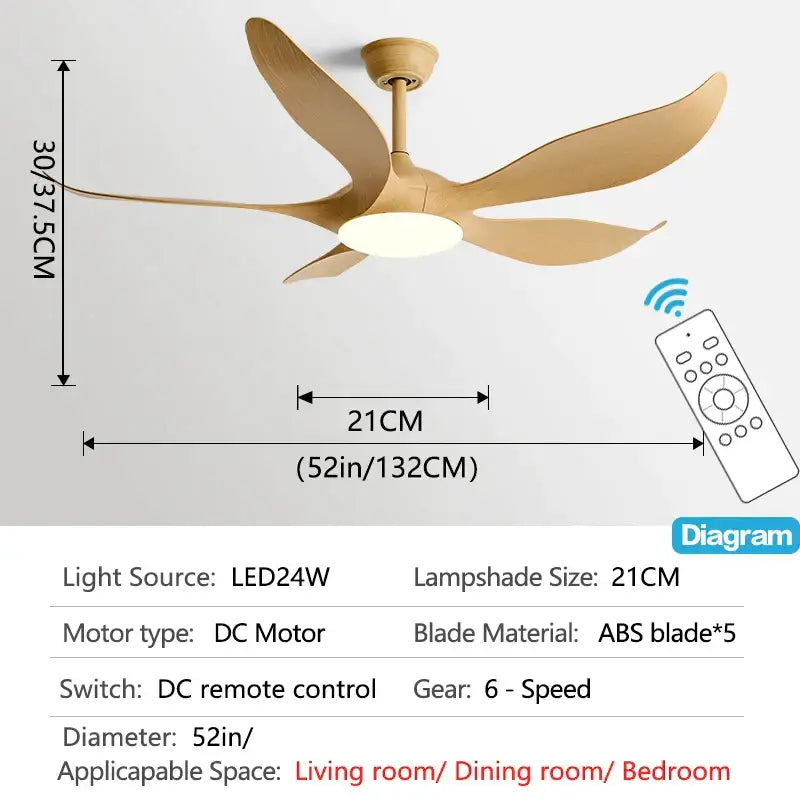 Gold Leaf Ceiling Fan