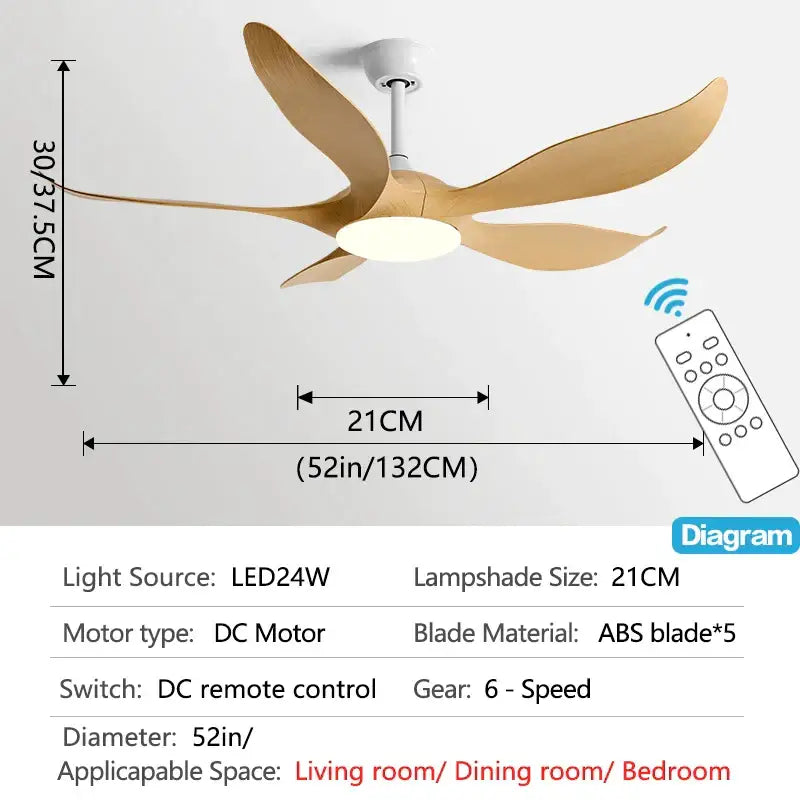 Gold Leaf Ceiling Fan