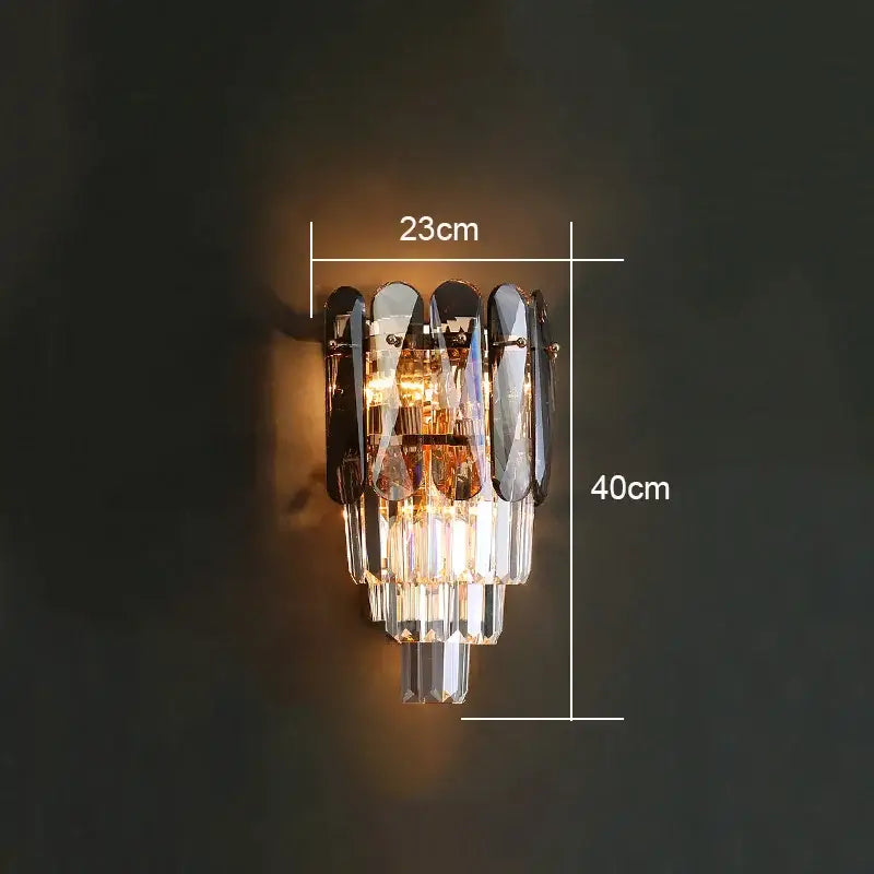 Gold Crystal Wall Lamp 26x40 for Bedrooms