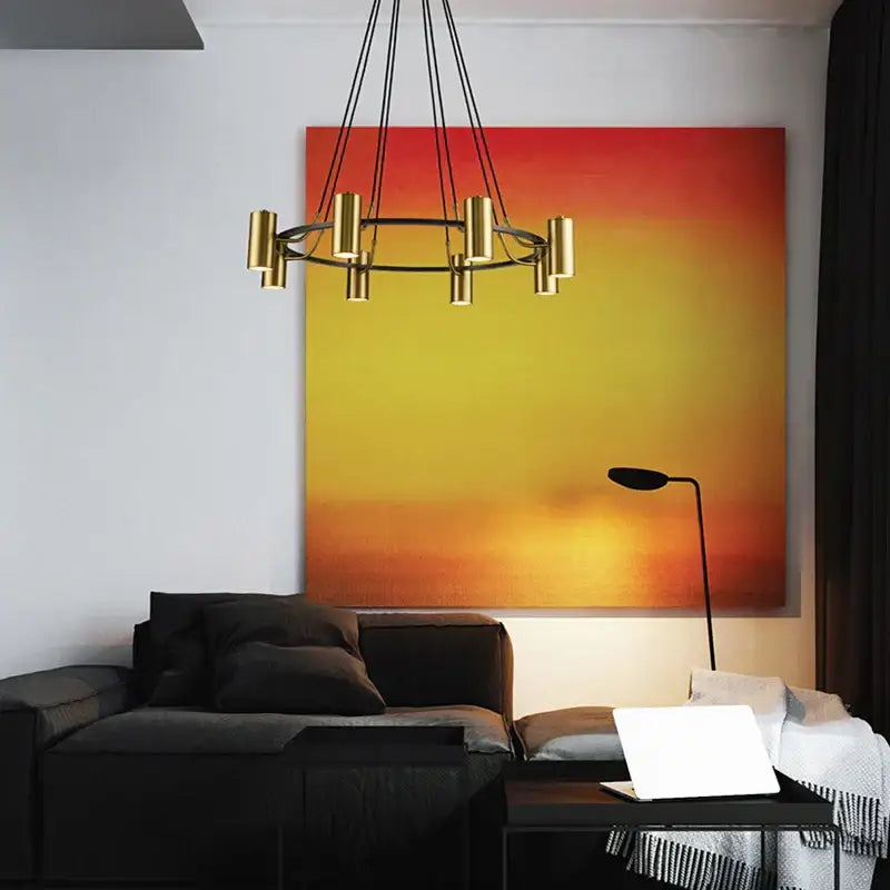 Gold LED Ring Chandelier 6 To 10 Lights