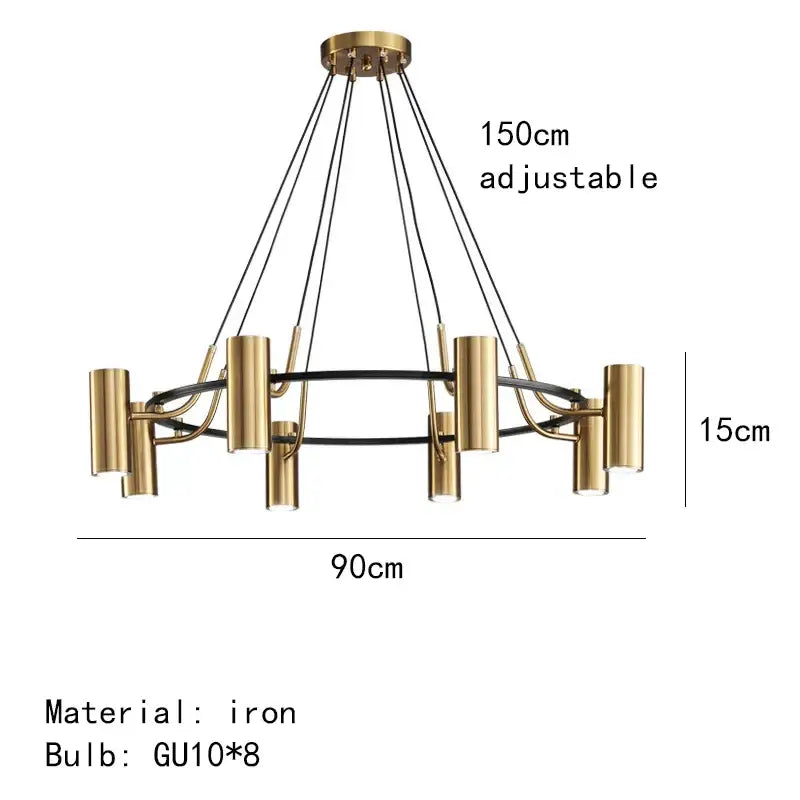Gold LED Ring Chandelier 6 To 10 Lights
