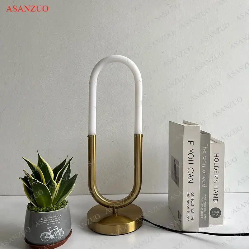 Gold U Shape Table Lamp