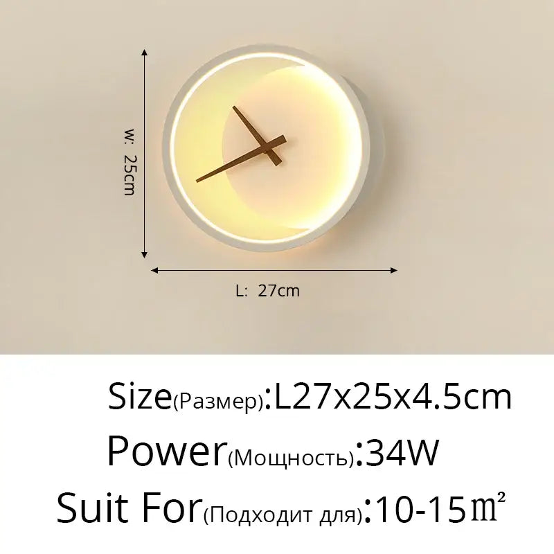 Gold LED Clock Sconce