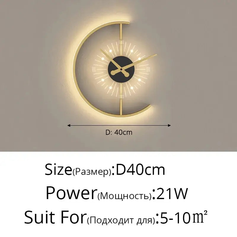 Gold LED Clock Sconce