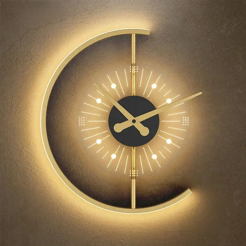 Gold LED Clock Sconce