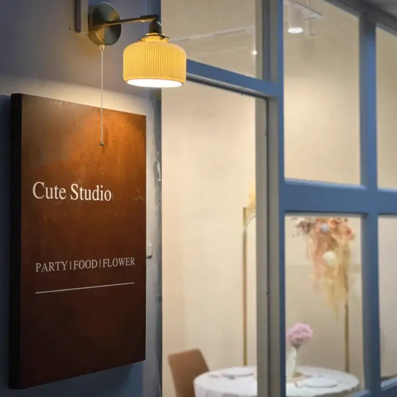 Gold Ribbed Copper Reading Wall Lamp