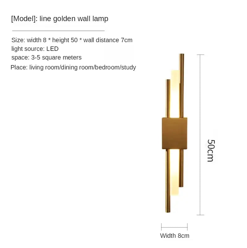 Gold Vertical Wall Sconce Left or Right Mount
