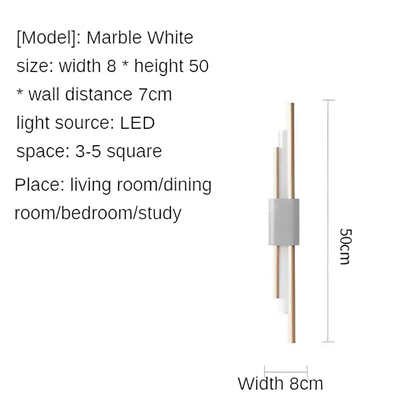 Gold Vertical Wall Sconce Left or Right Mount