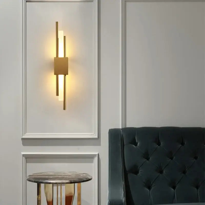 Gold Vertical Wall Sconce Left or Right Mount