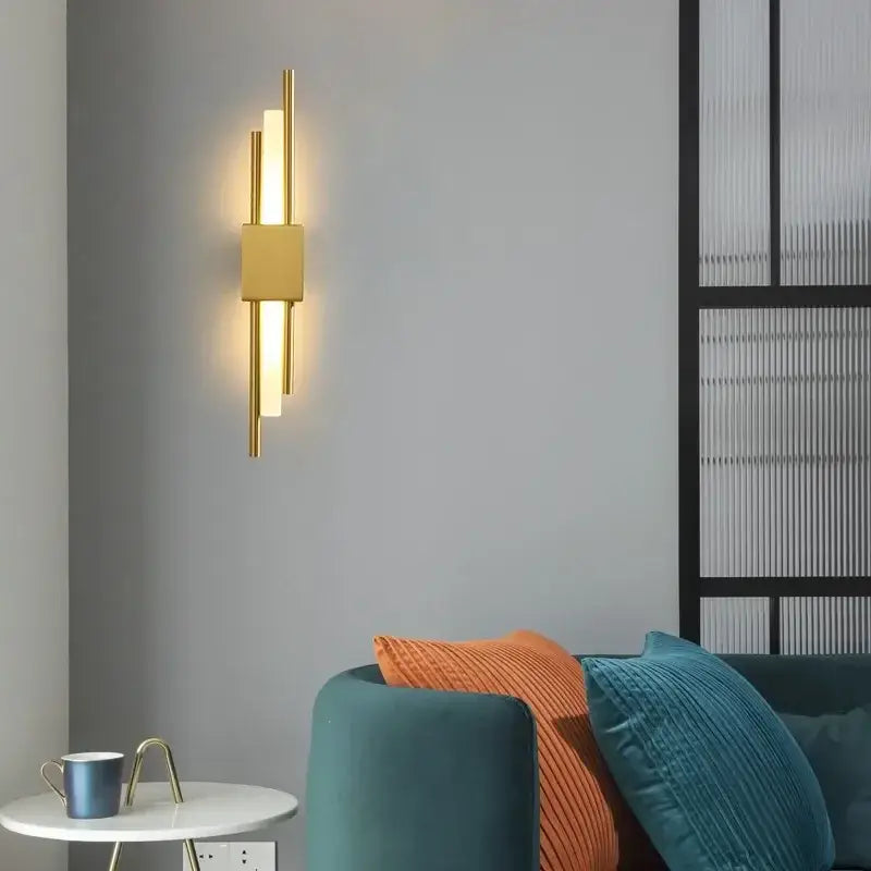 Gold Vertical Wall Sconce Left or Right Mount