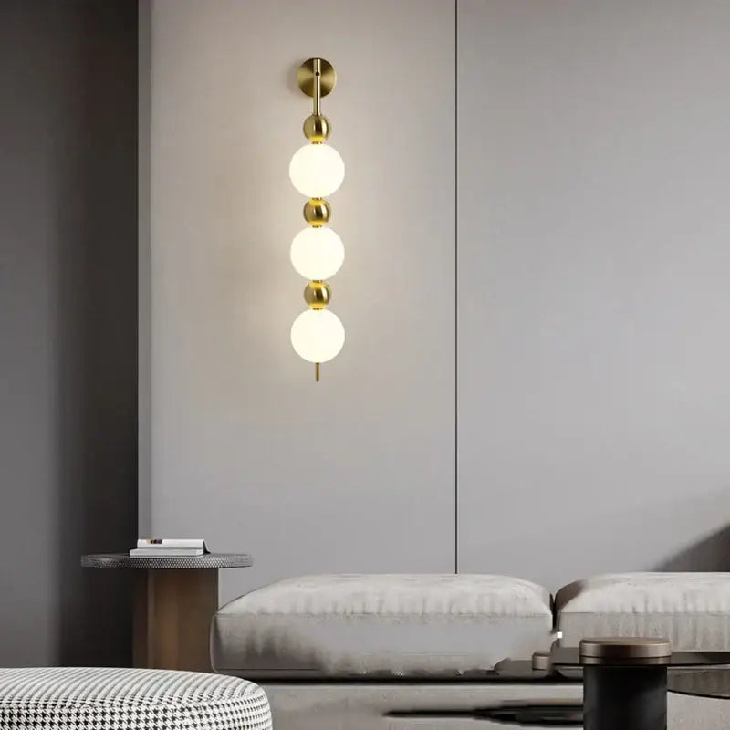 Gold Frosted Sphere Sconce