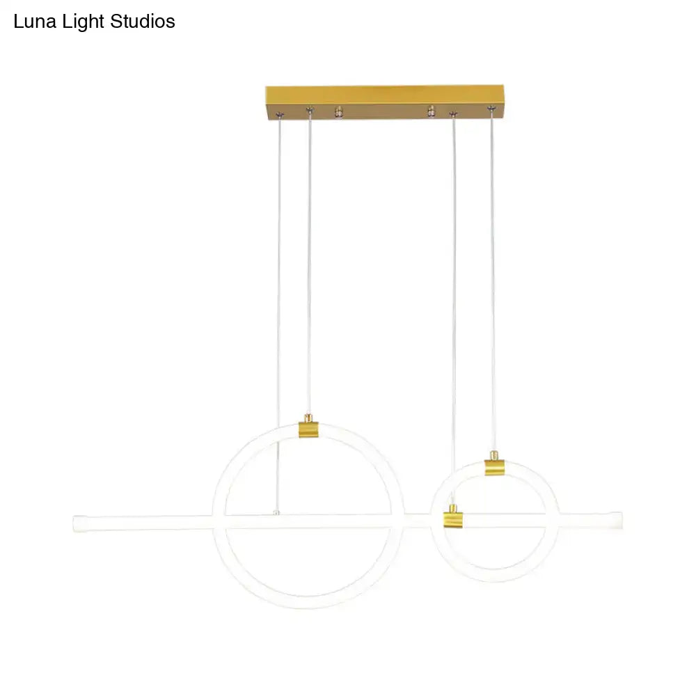 Gold LED Ring Chandelier