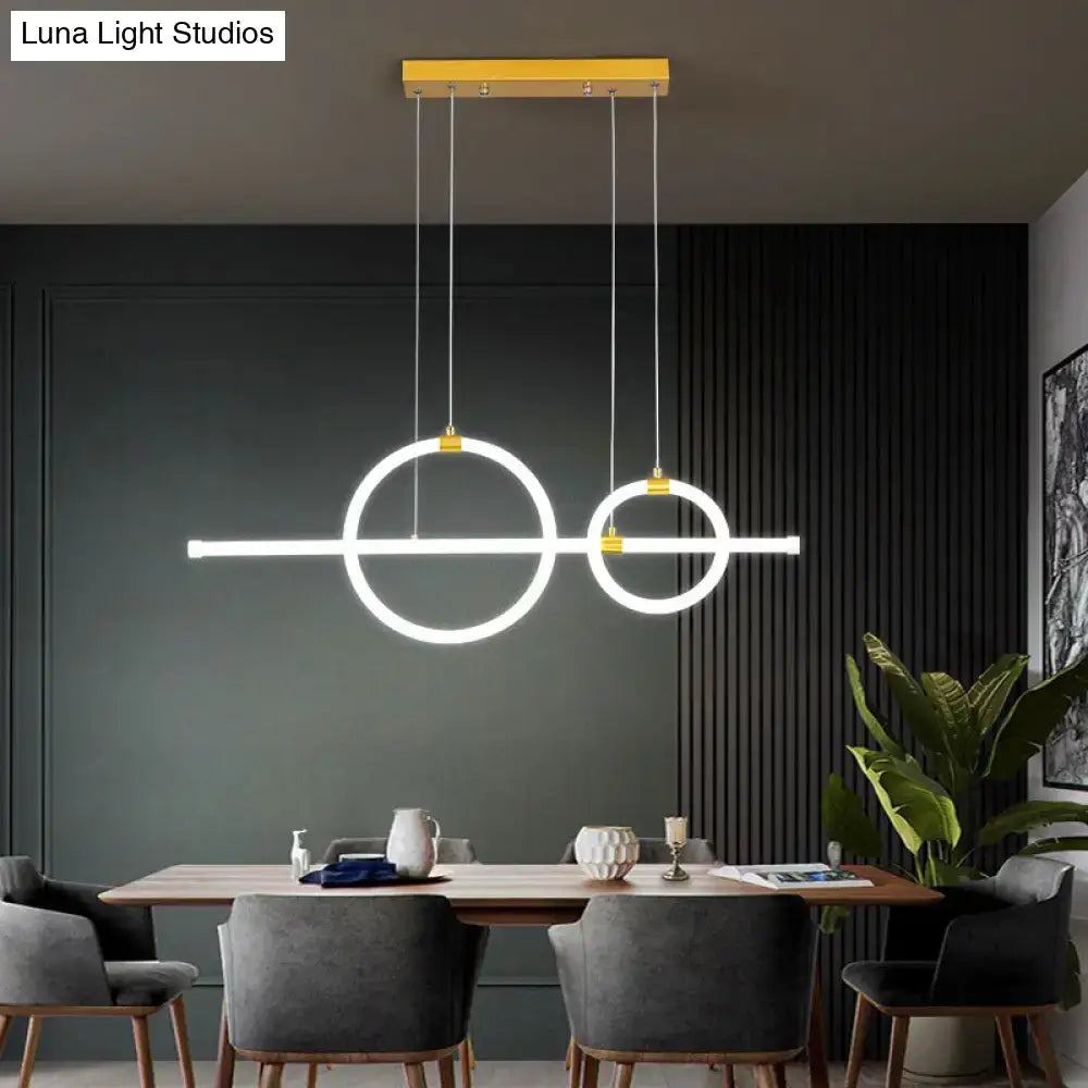 Gold LED Ring Chandelier