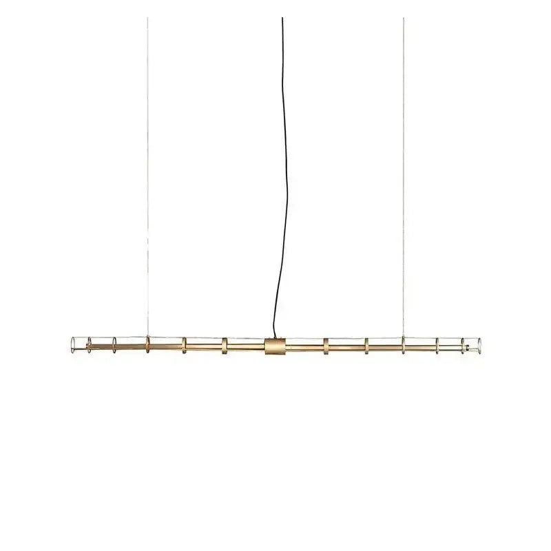 Gold Glass Chandelier Pendant with Steel Frame