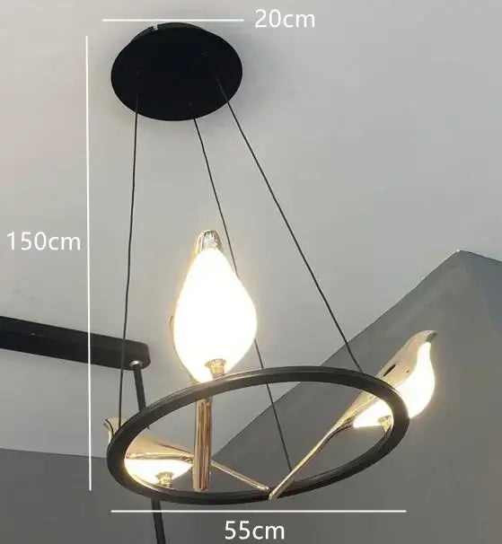 Gold Magpie Bird Chandelier
