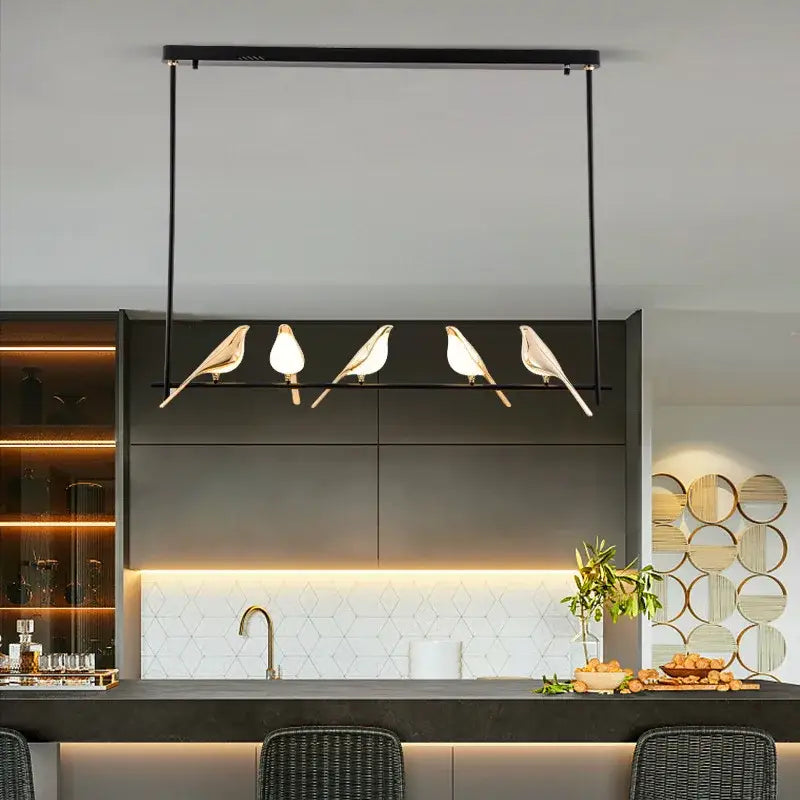 Gold Magpie Bird Chandelier
