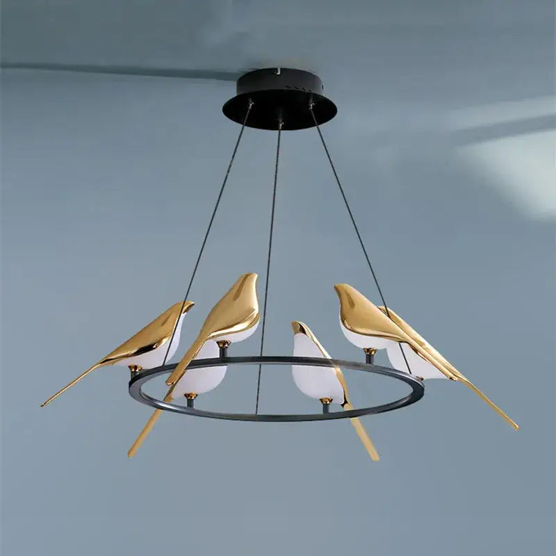 Gold Magpie Bird Chandelier