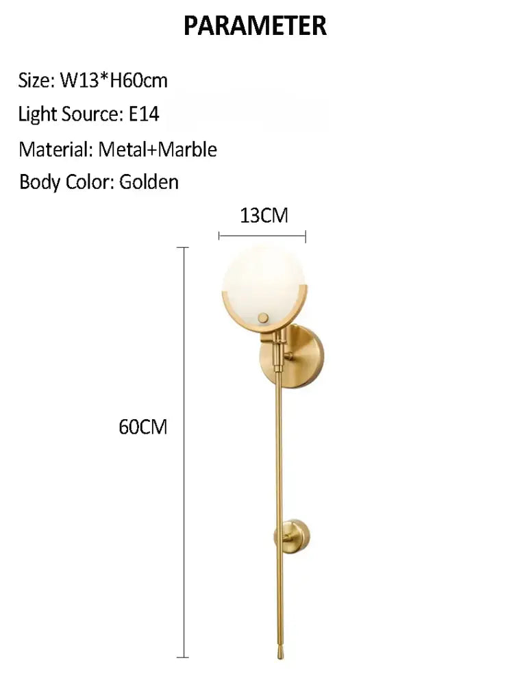 Gold Marble LED Wall Sconce