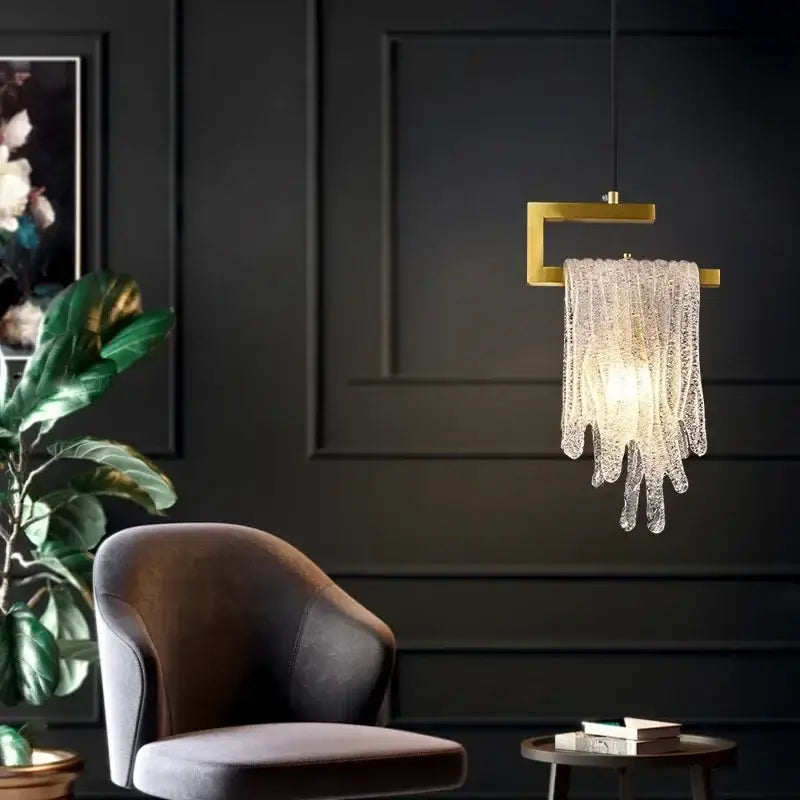 Gold Crystal LED Bedroom Pendant