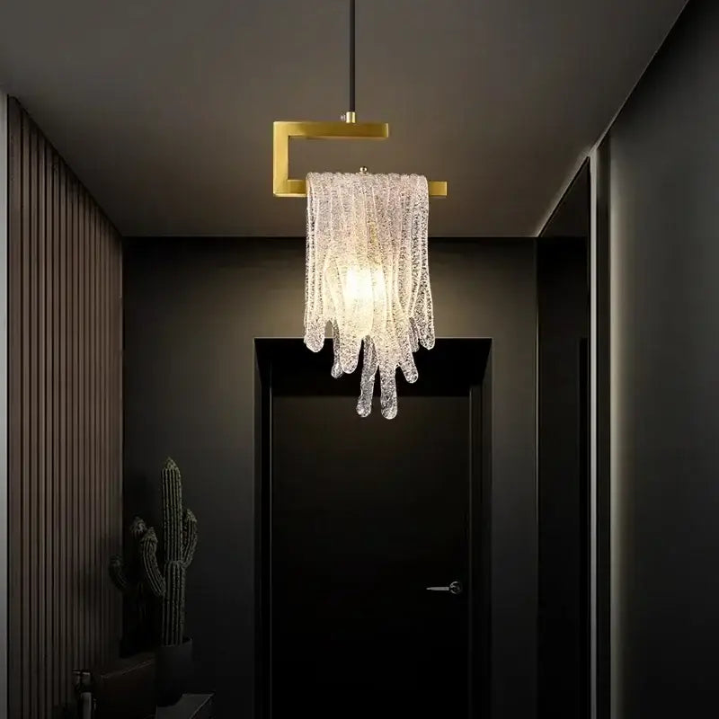 Gold Crystal LED Bedroom Pendant