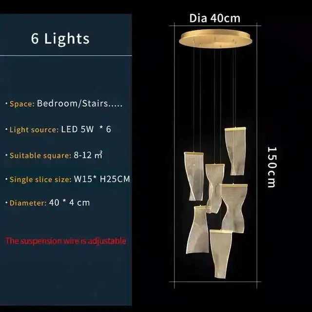 Gold Mesh Duplex Chandelier