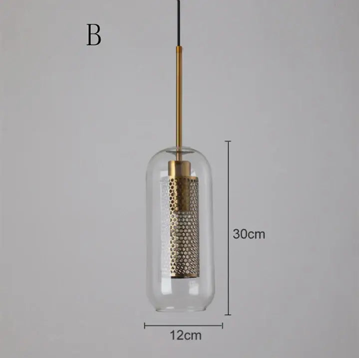 Gold Mesh Glass Pendant