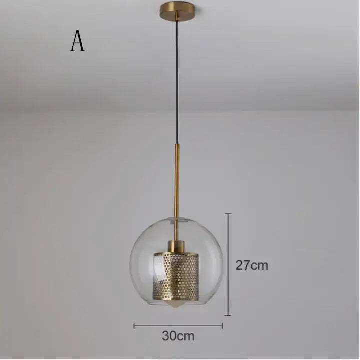 Gold Mesh Glass Pendant