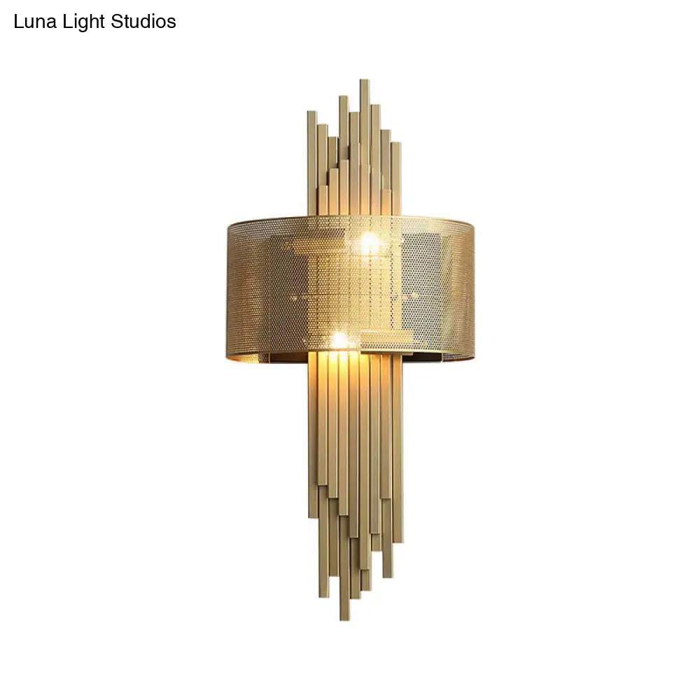 Gold Mesh Dual-Head Sconce Lamp