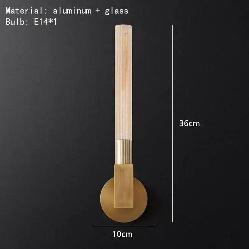 Gold Glass 2-Light Bathroom Wall Sconce