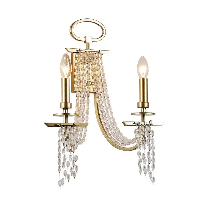 Gold Crystal Candle Sconce