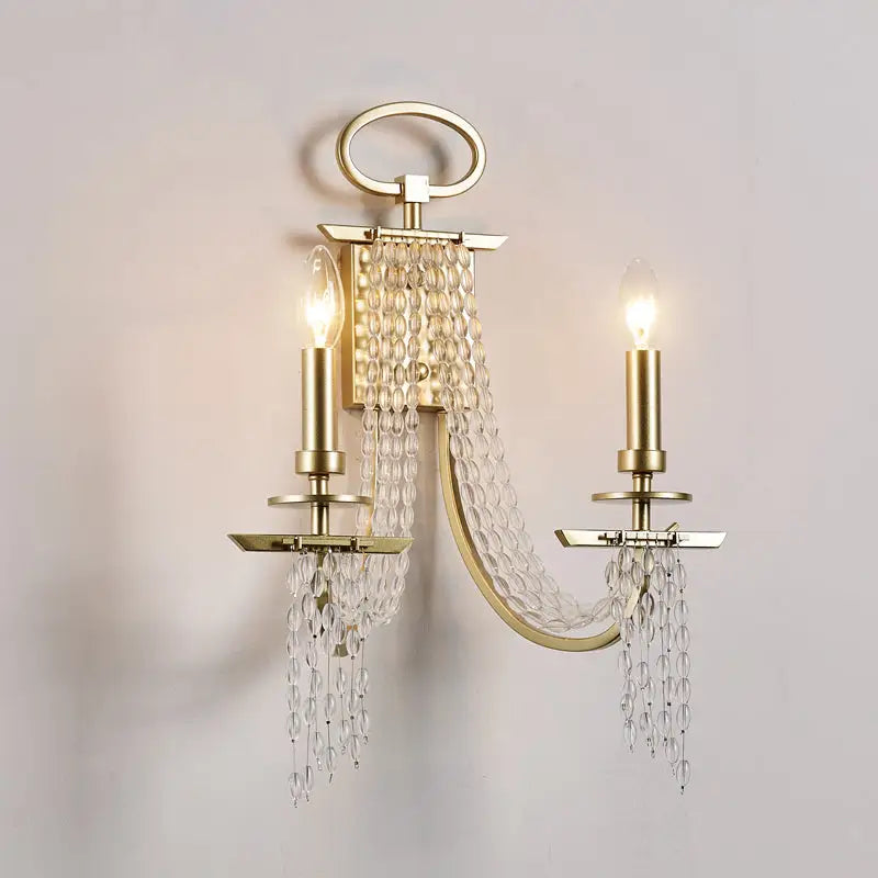 Gold Crystal Candle Sconce