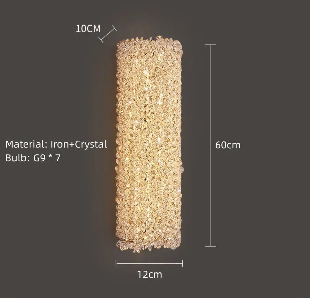 Gold Crystal Wall Light for Bedrooms and Stairs