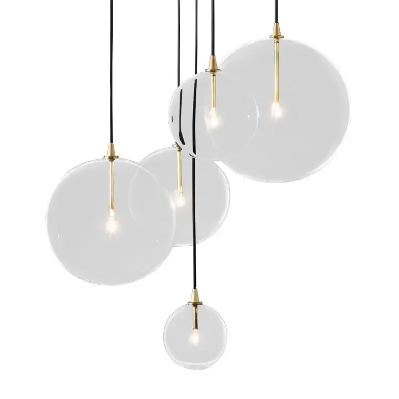 Gold 3-Light Cluster Globe Pendant Light