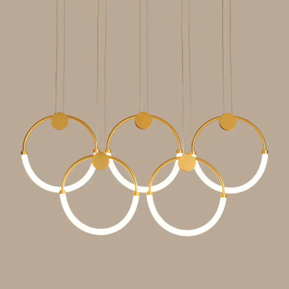 Gold Ring Acrylic Living Room Pendant Light