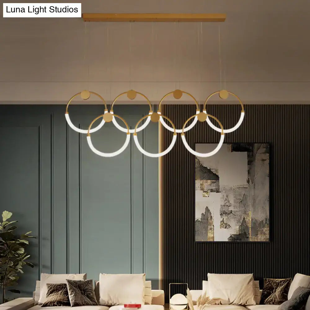 Gold Ring Acrylic Living Room Pendant Light