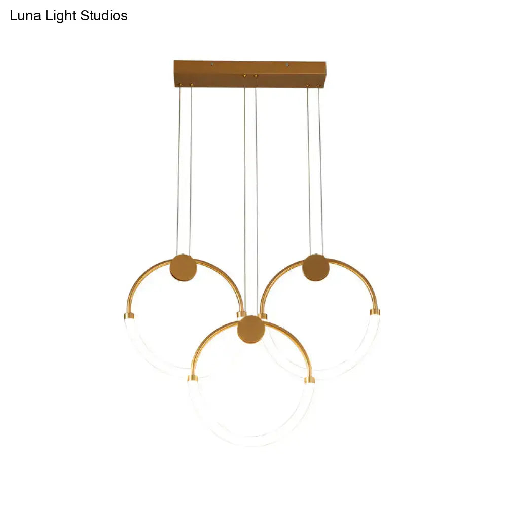 Gold Ring Acrylic Living Room Pendant Light