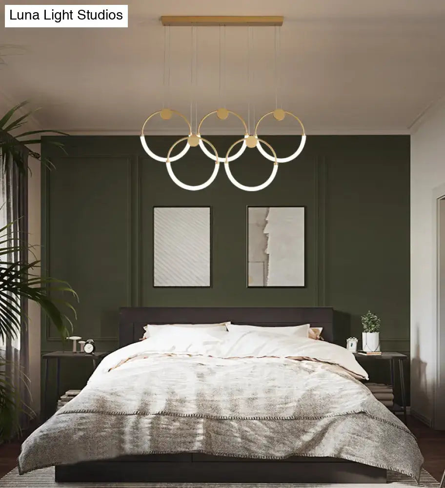 Gold Ring Acrylic Living Room Pendant Light